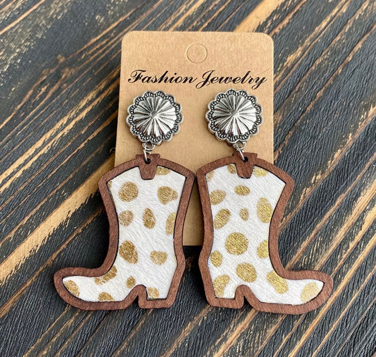 Wooden Boot Earrings