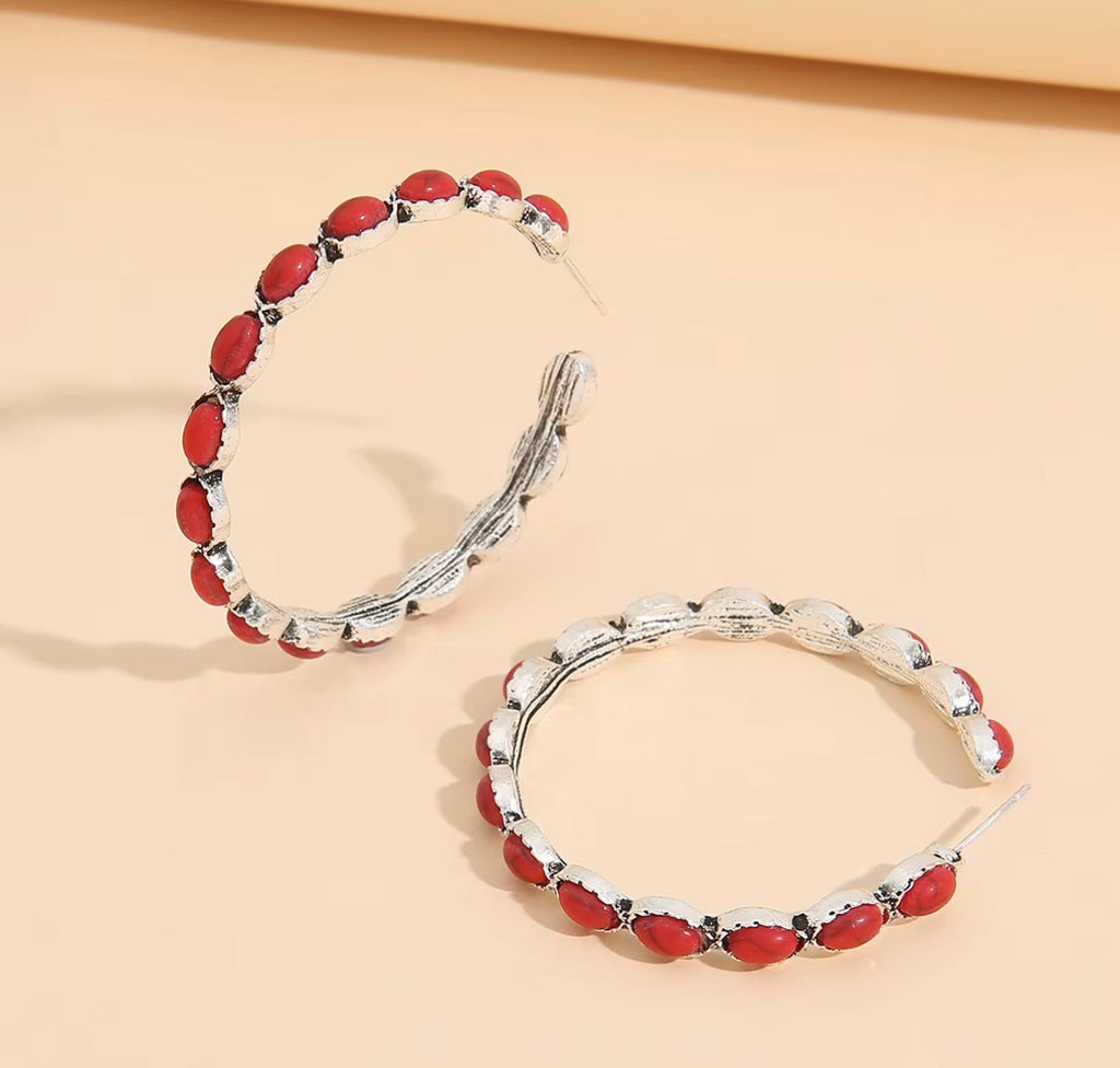 Turquoise Hoop Earrings