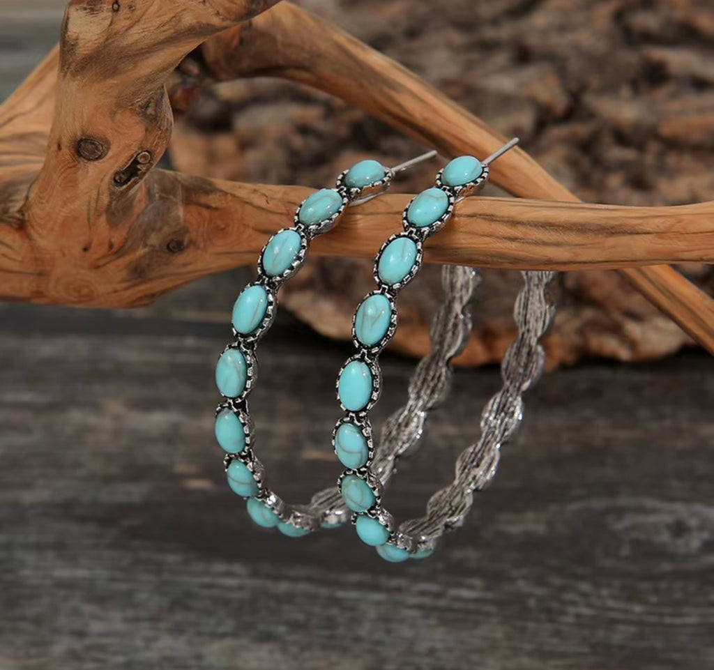Turquoise Hoop Earrings