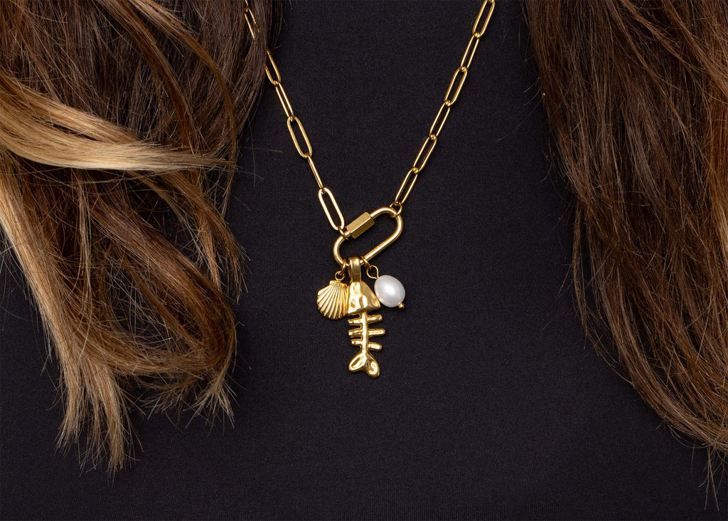 Paperclip Carabiner Charm Holder Necklace