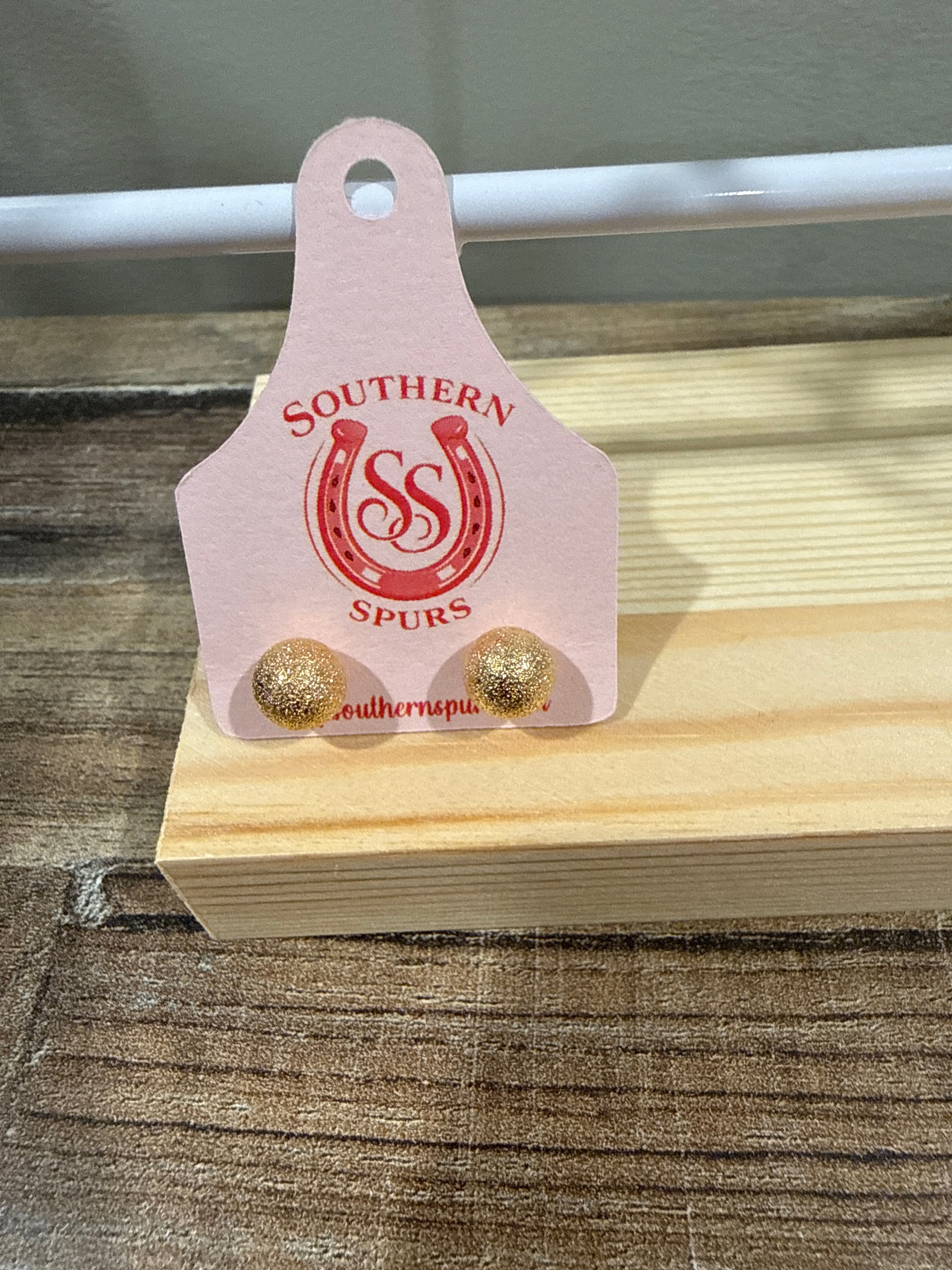 Golden Ball Stud Earrings