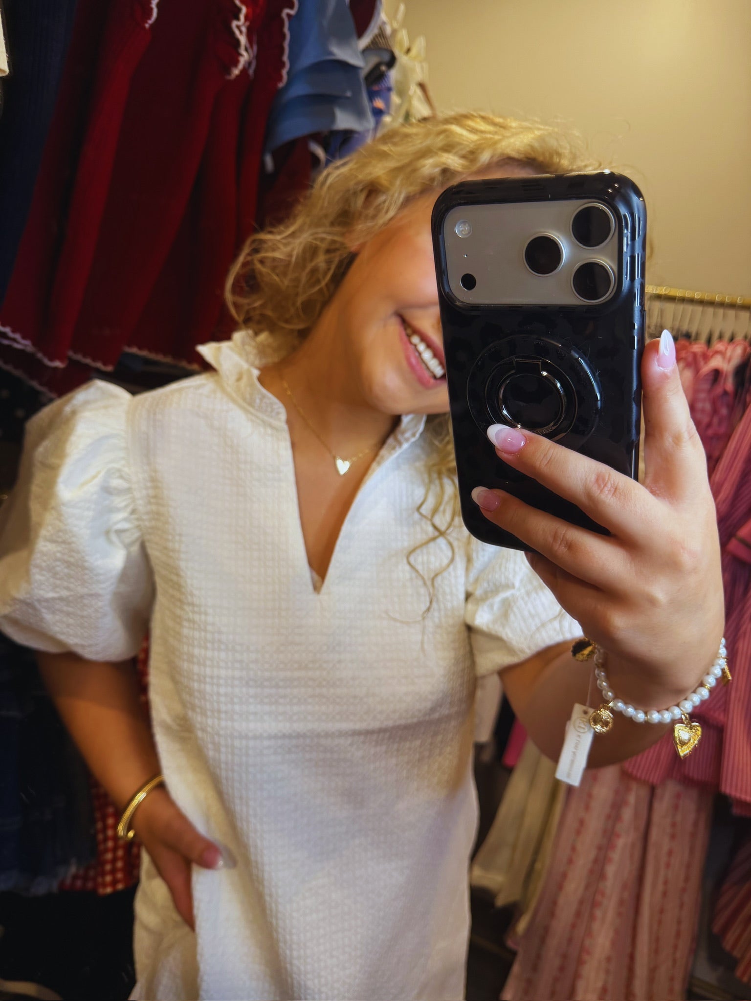 Textured Ruffle Sleeve Mini Dress