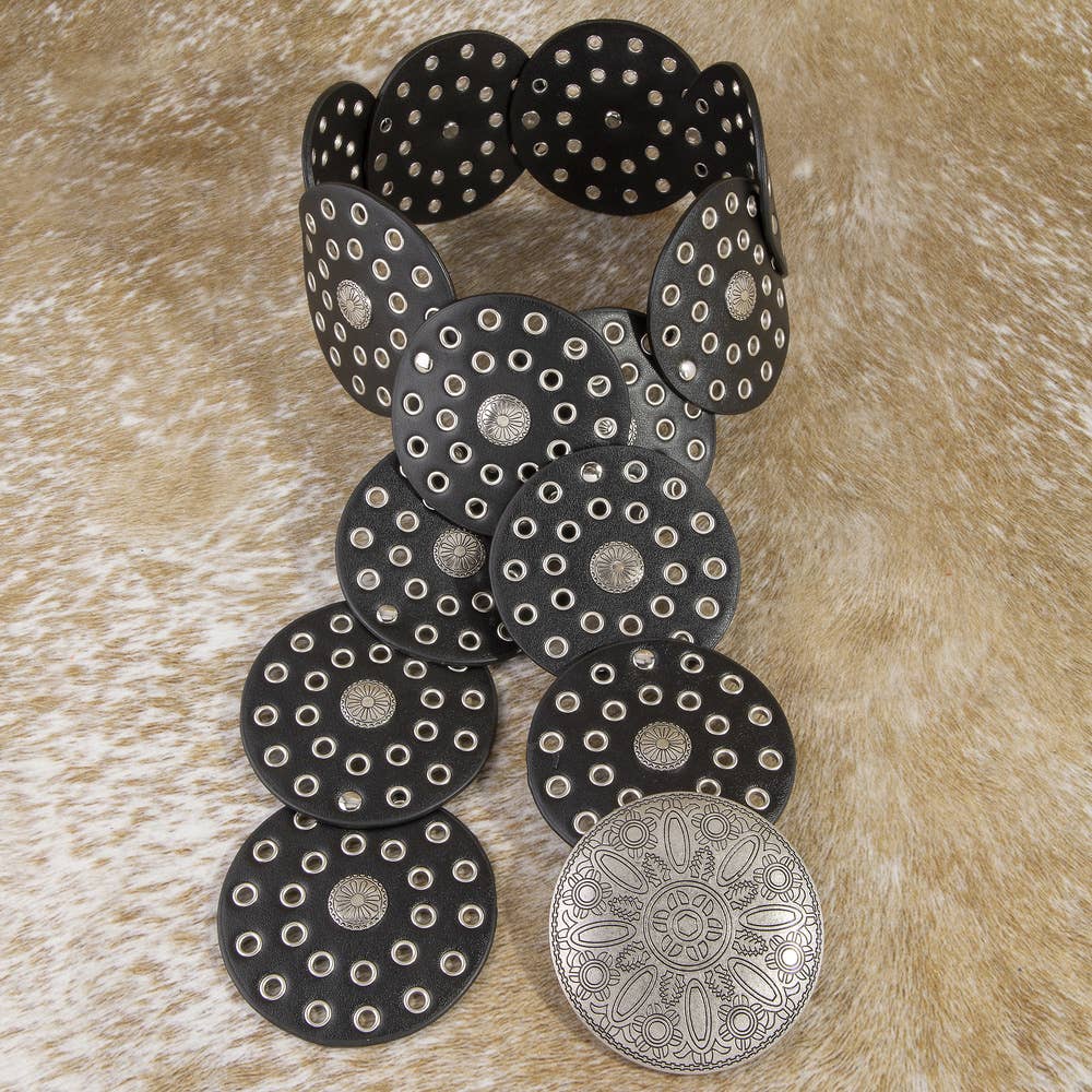 Wide Concho Disc Western Belt