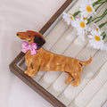 Bow & Stripe Dachshund Hair Claw Clip