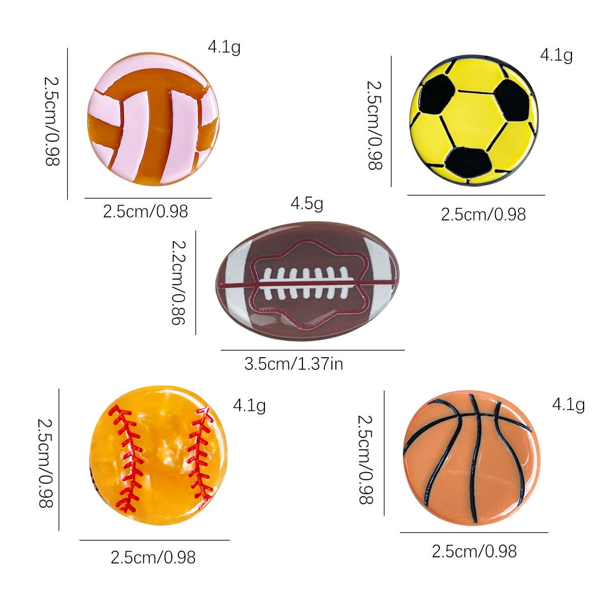 Mini Sports Ball Hair Claw Clip