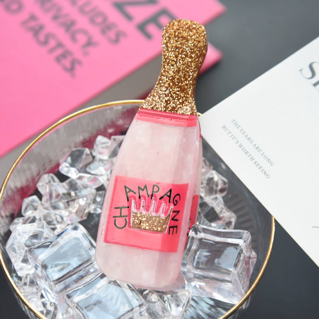 Glitter Champagne Bottle Hair Claw Clip