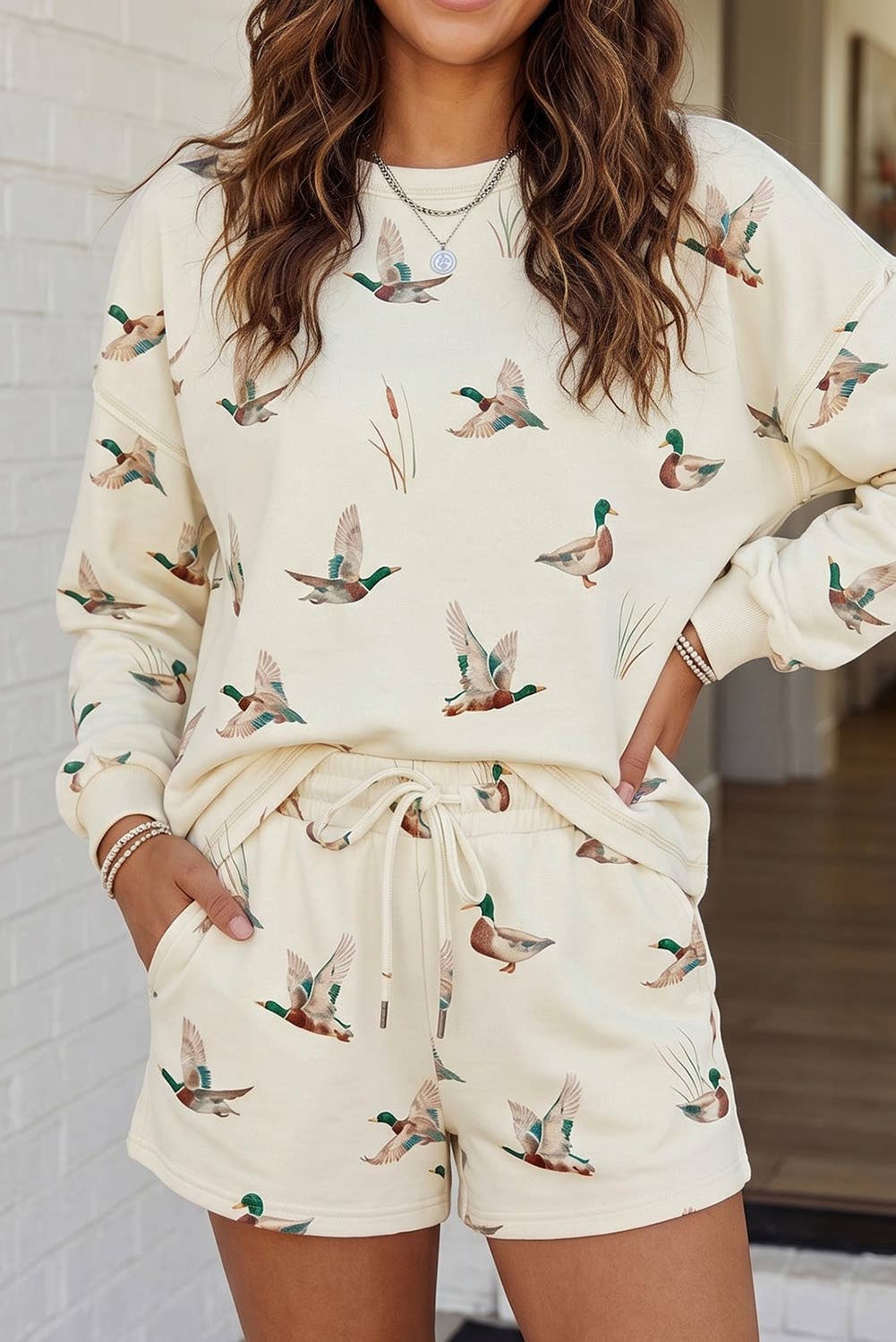 Mallard Drawstring Shorts Set