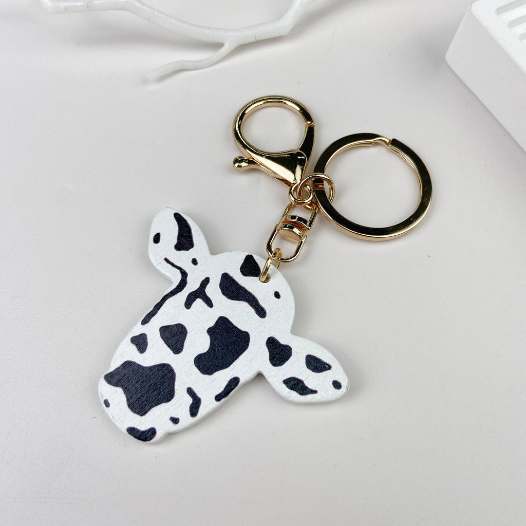 Wooden Bull Head Keychain