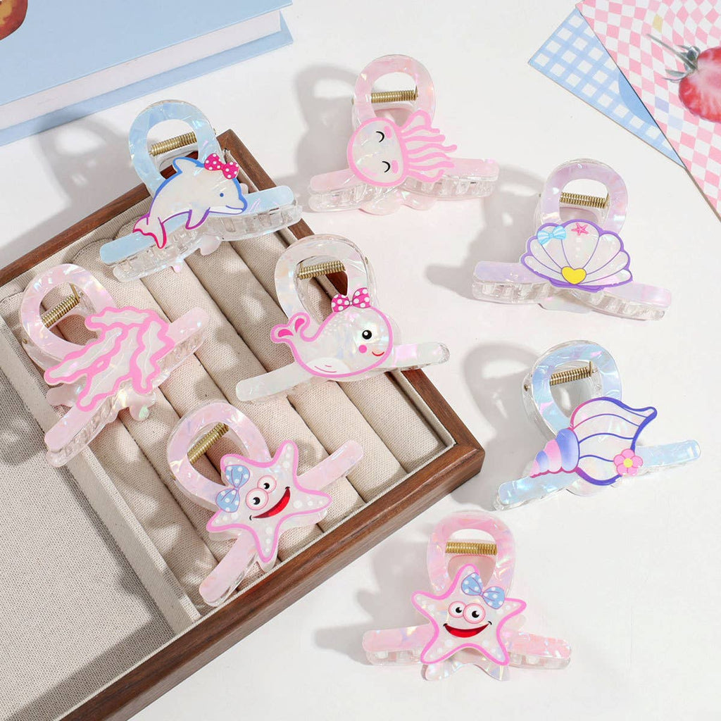 Cartoon Iridescent Ocean Animal Design Hair Claw Clip