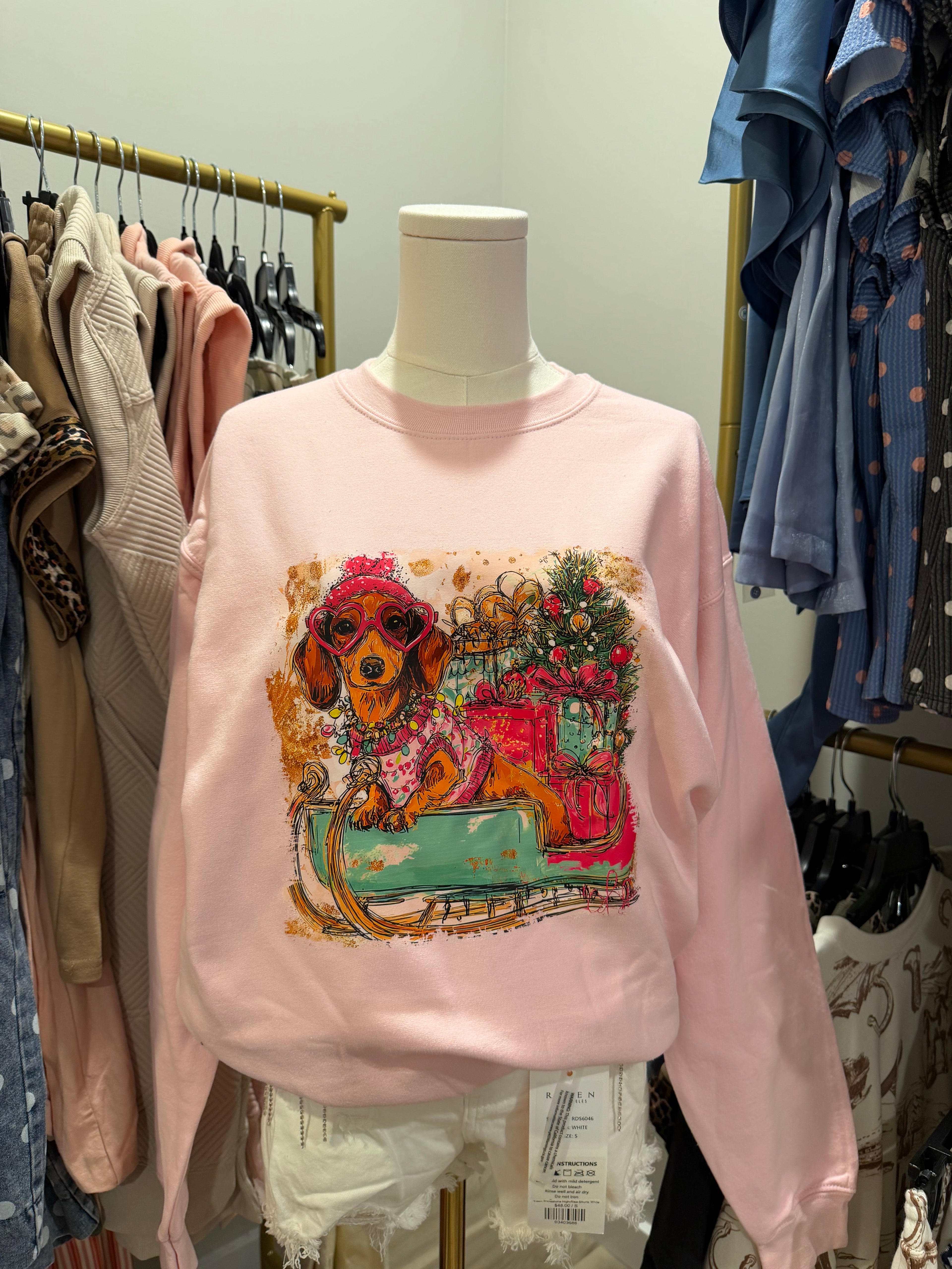 Christmas Weenie Dog Graphic Tee