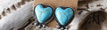 Turquoise Heart Stud Earrings