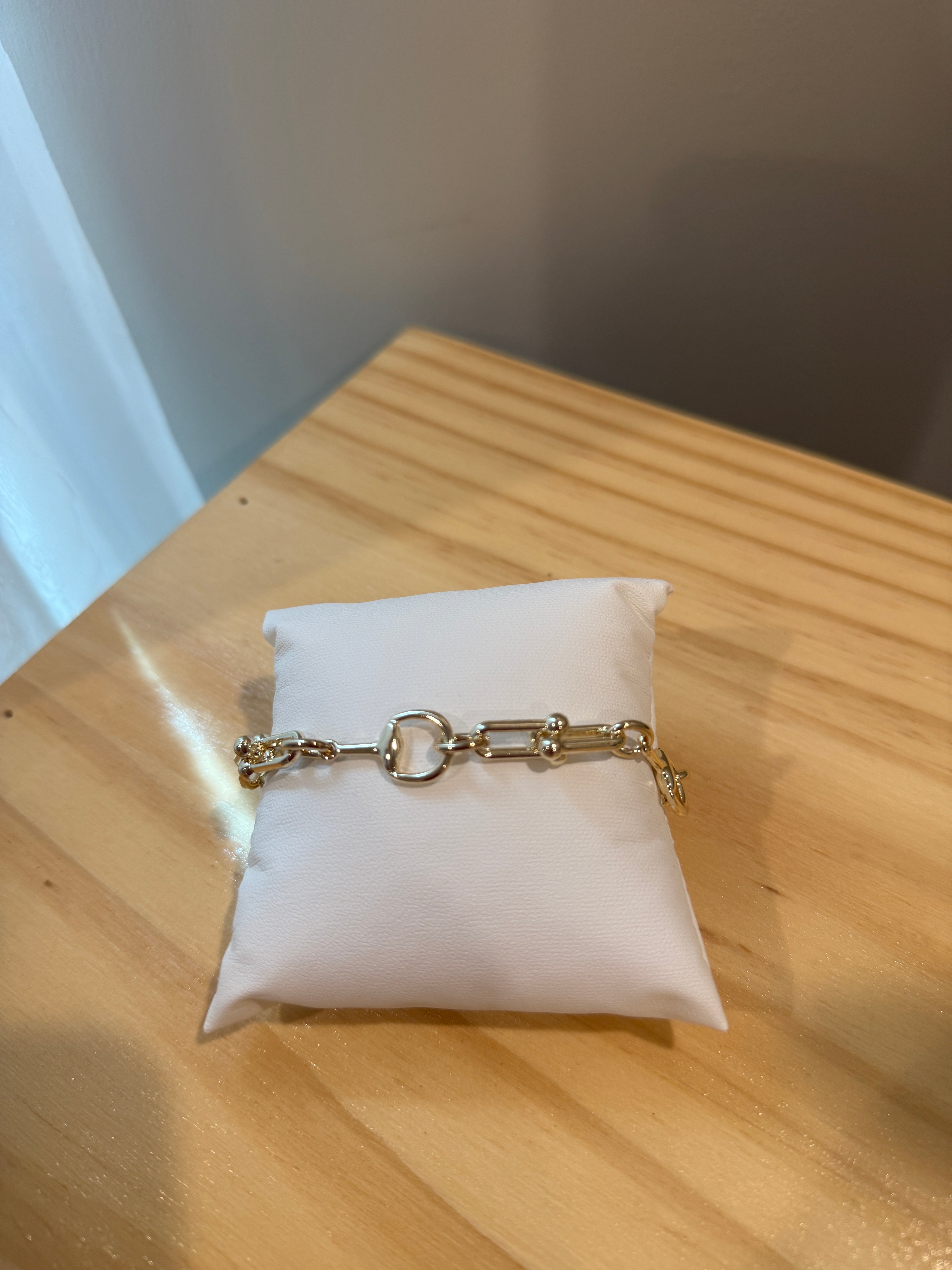 Gold Horse Bit Bracelet