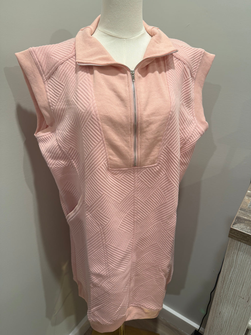 Blush Breeze Zip Pullover Dress Pink