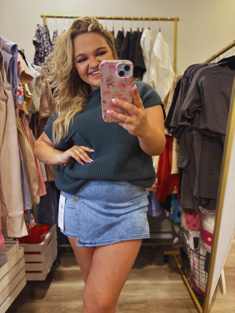 High Rise Risen Button Down Skort