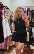 Meet & Greet Sleeveless Short Set Black
