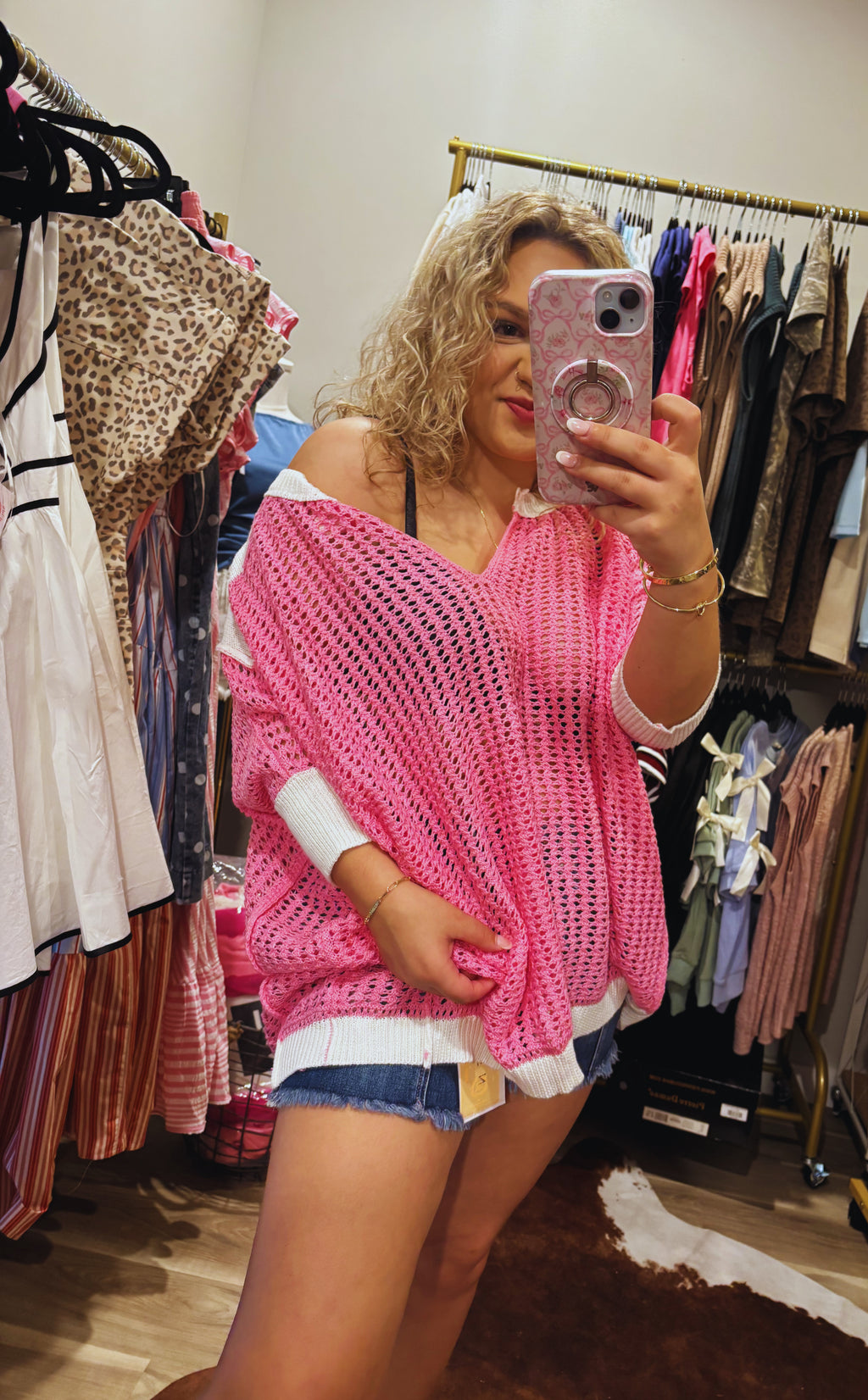 Pretty In Pink Crochet Sweater