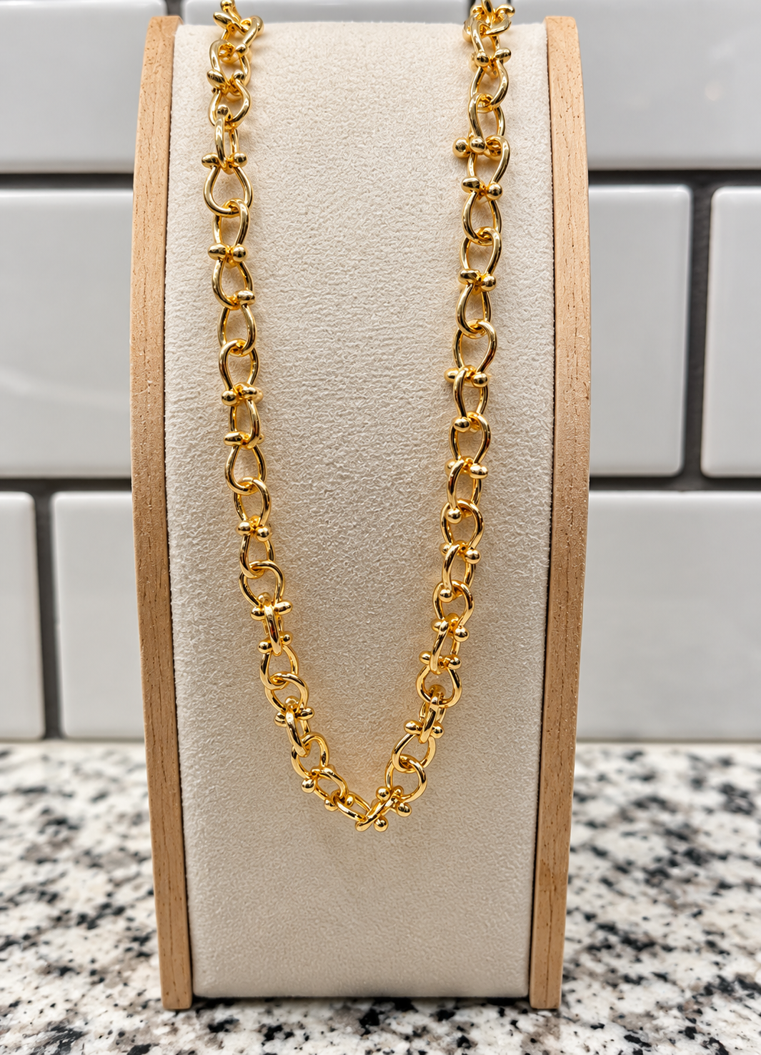 Golden Horse Bit Chain Necklace
