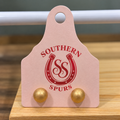 Golden Ball Stud Earrings