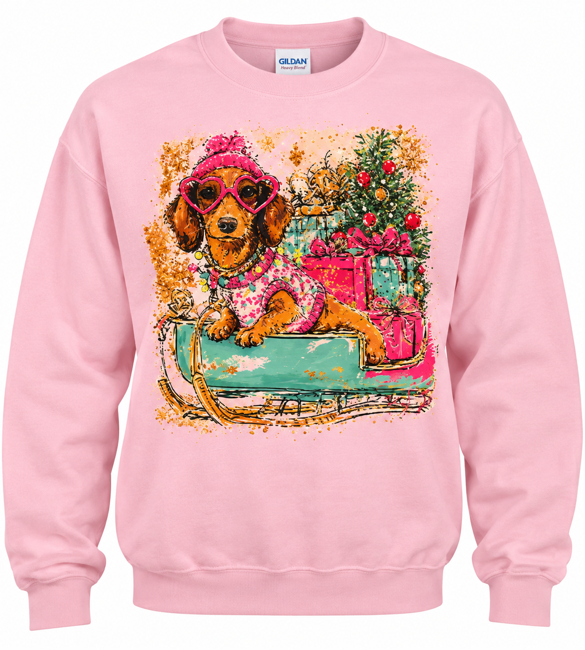 Christmas Weenie Dog Graphic Sweatshirt