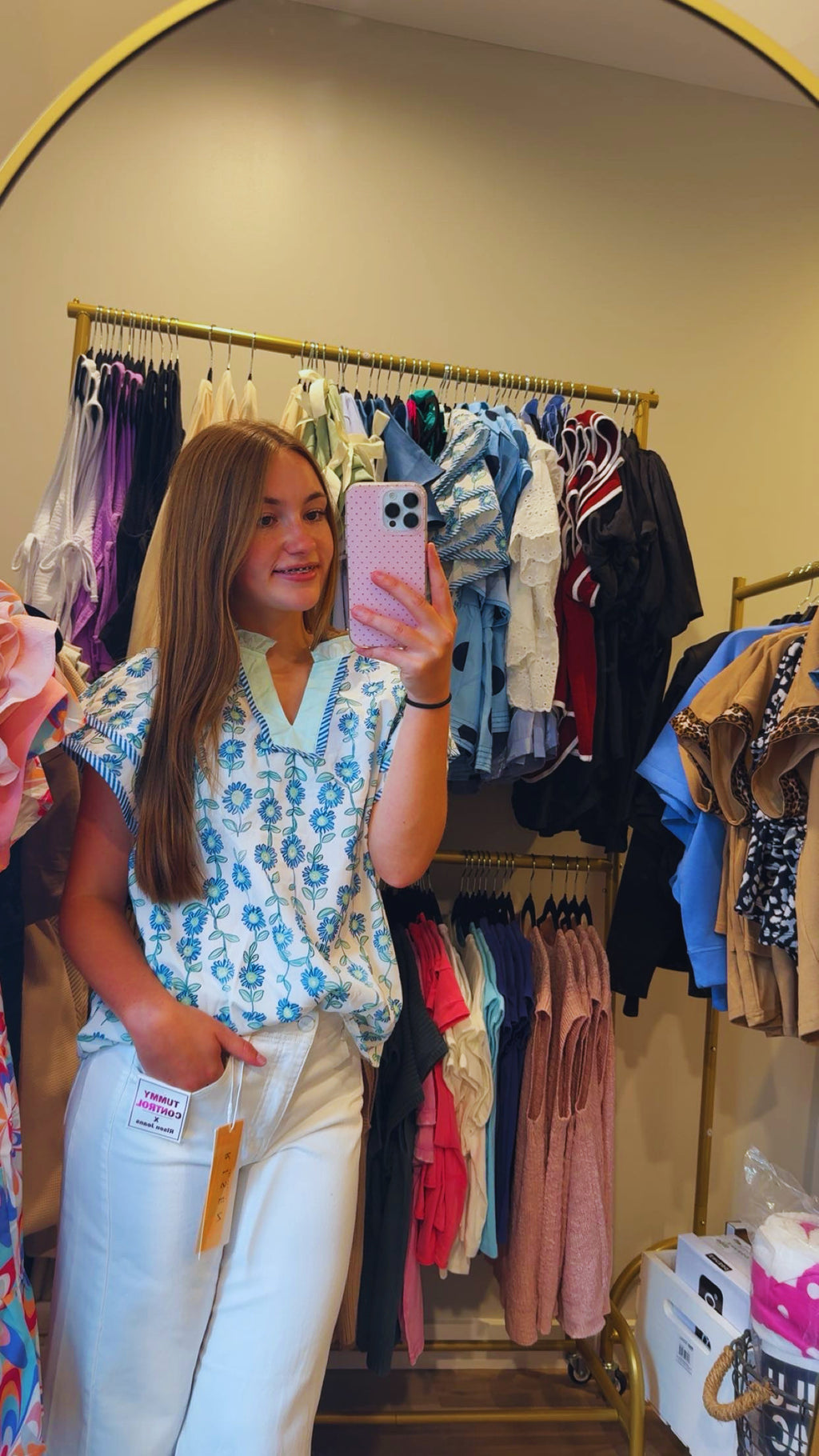 Floral Flutter Sleeve V-Neck Top