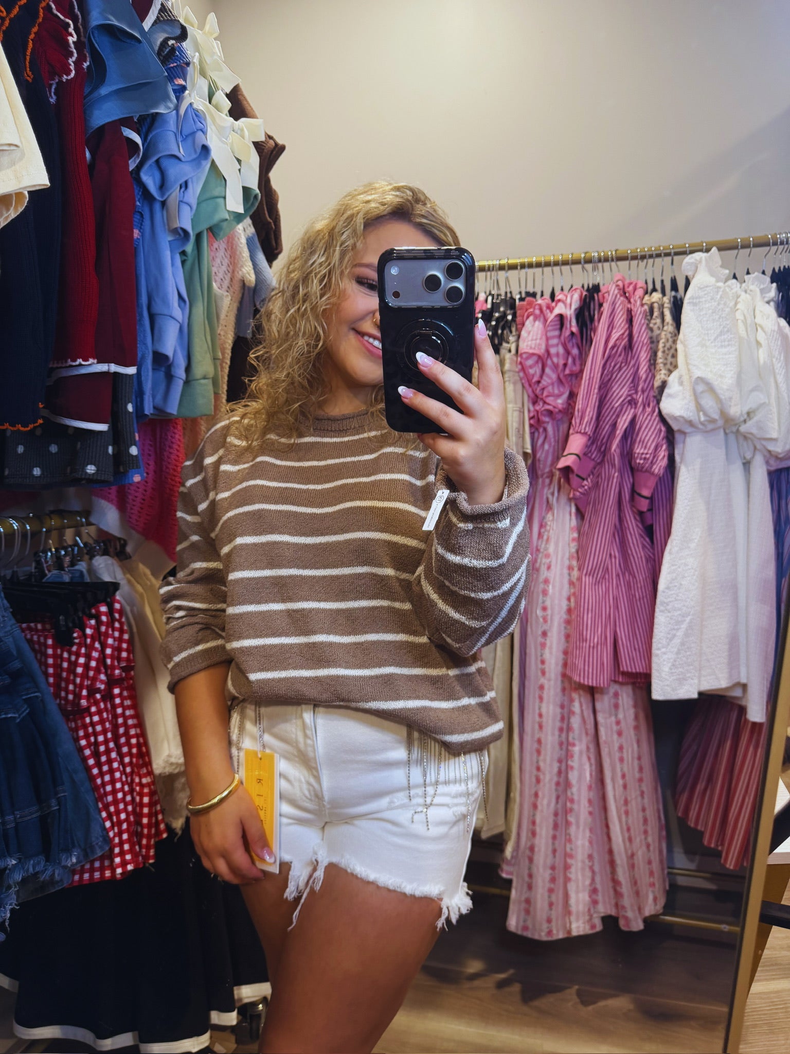 Textured Raw Edge Knit Sweater