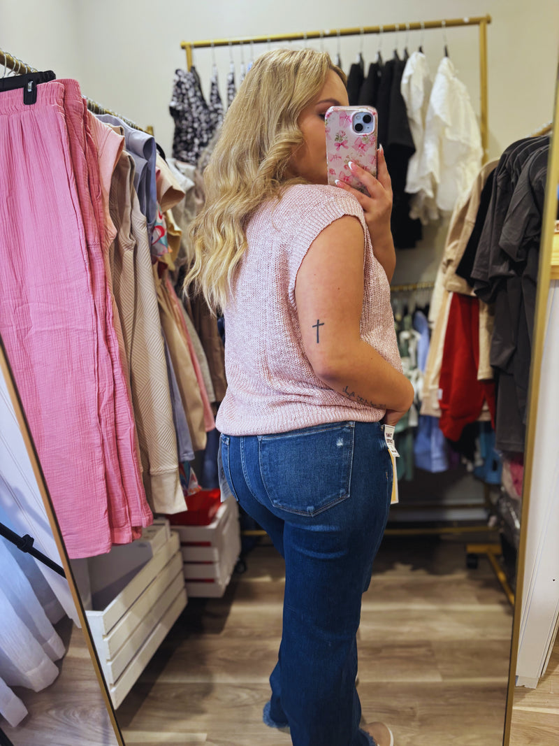 Risen Tummy Control Mid Rise Straight Leg Jeans