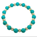 Turquoise & Gold Beaded Bracelet