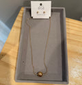 Golden Glow Necklace & Stud Earring Set