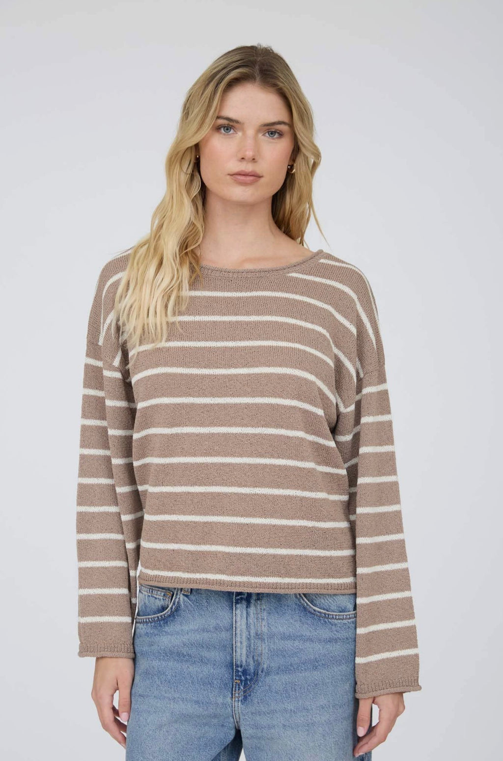 Textured Raw Edge Knit Sweater