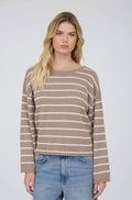 Textured Raw Edge Knit Sweater