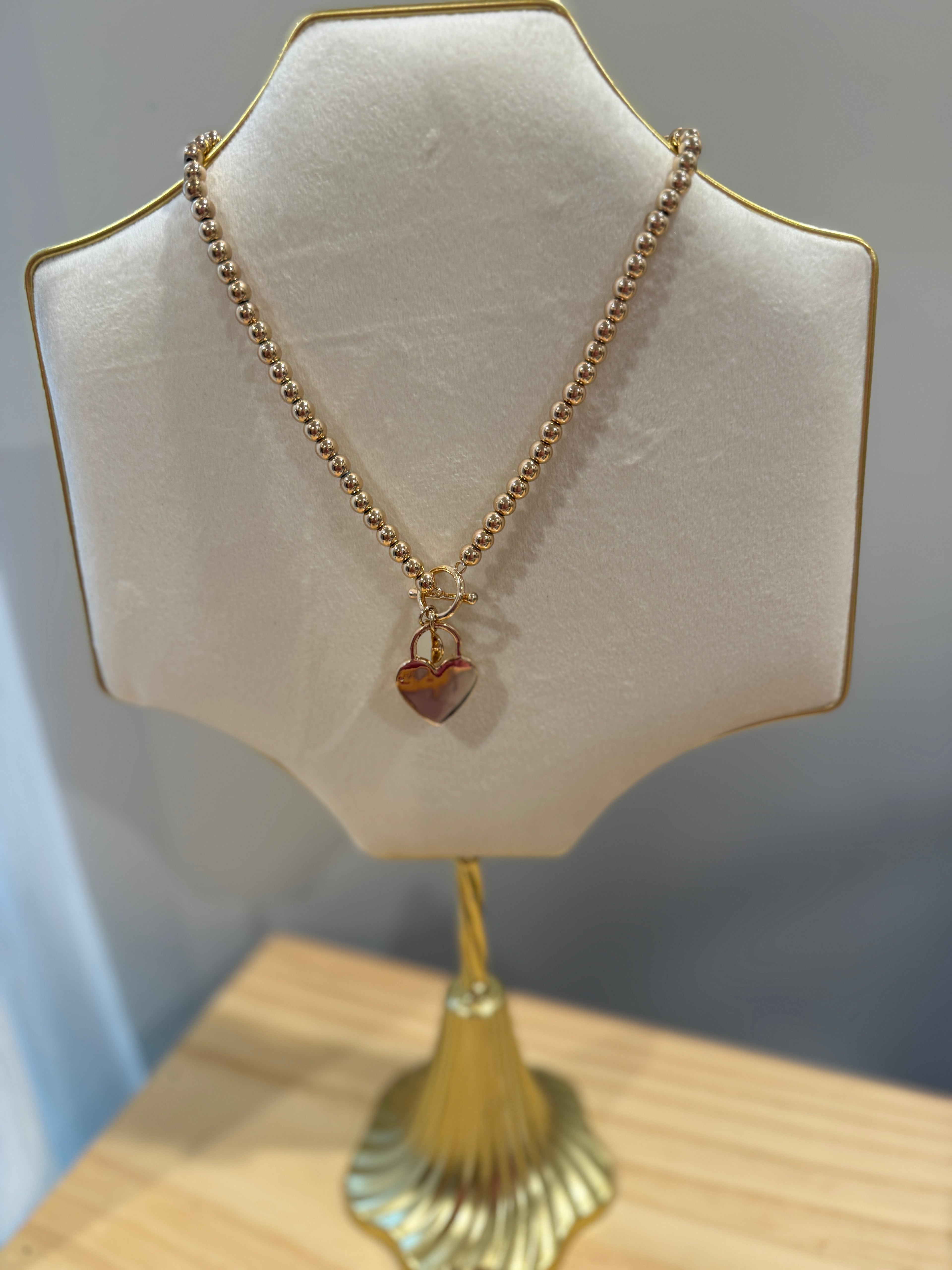 Golden Heart Charm Necklace