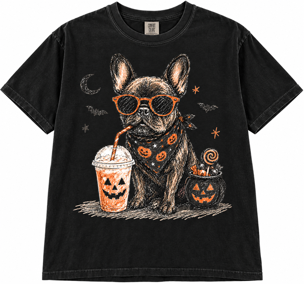 Halloween Frenchie Graphic Tee