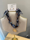 Silk Scarf Charm Necklace Set