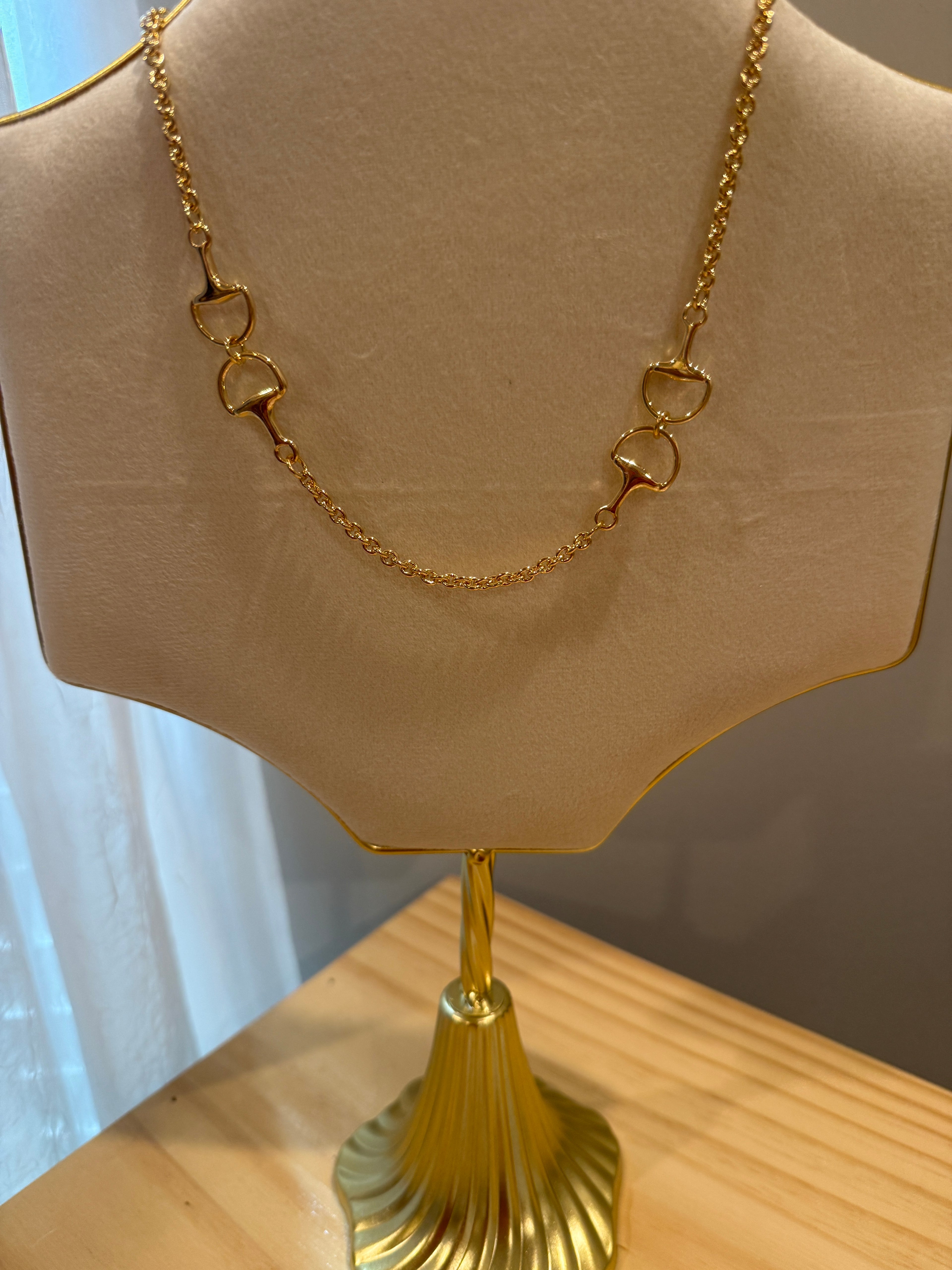 Gold Horse Bit Necklace