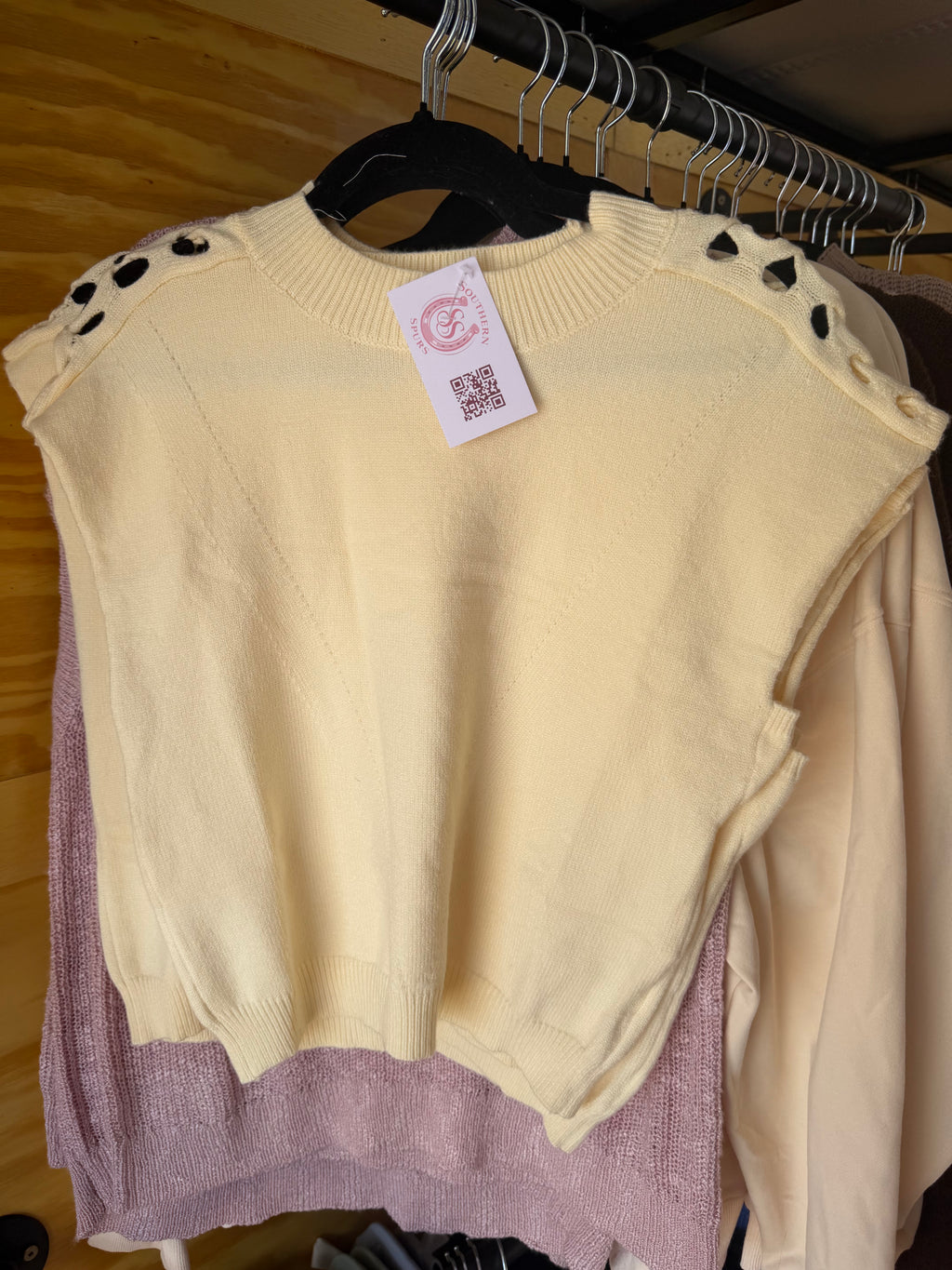 Ivory Twist Shoulder Sweater