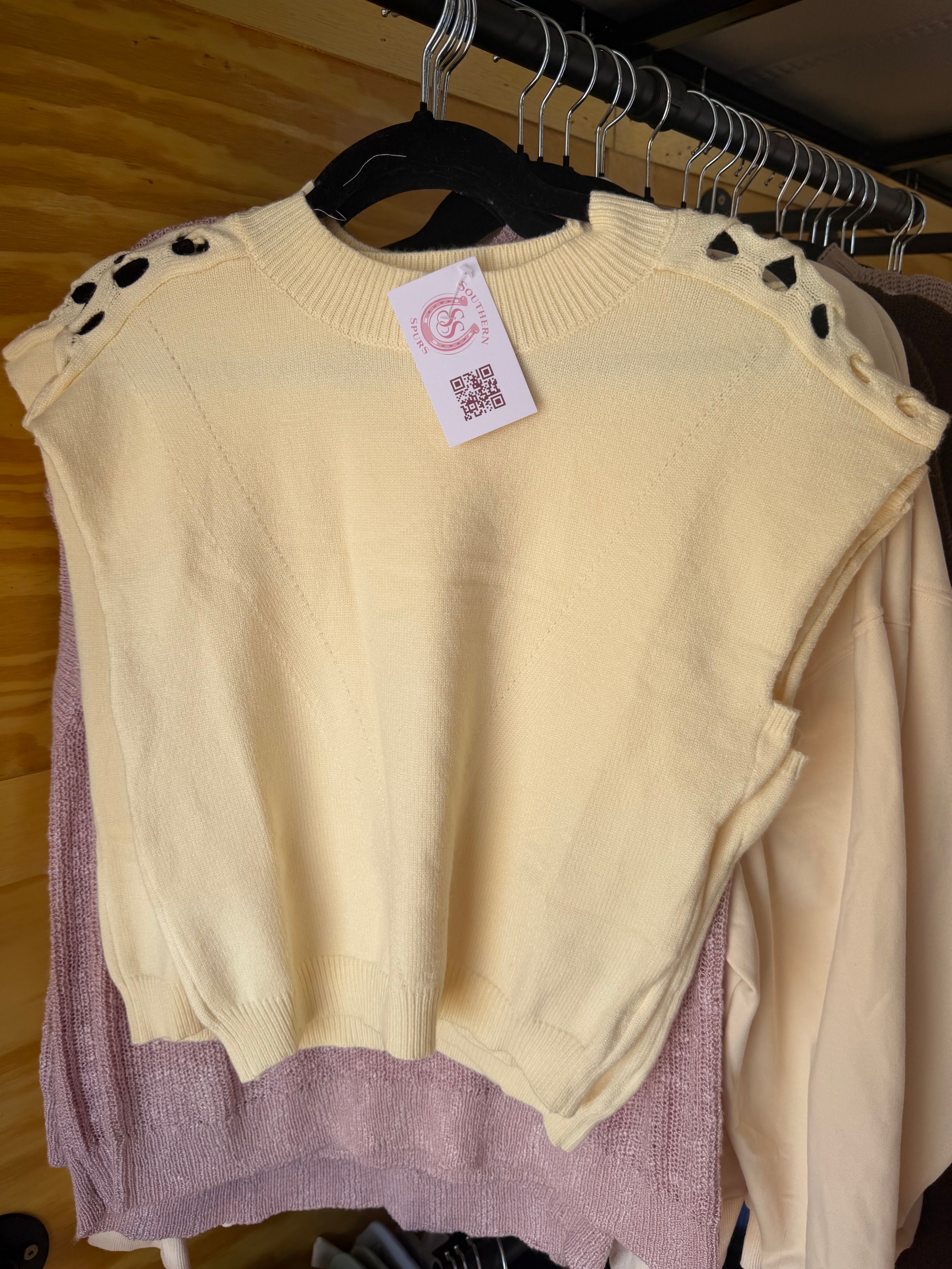 Ivory Twist Shoulder Sweater