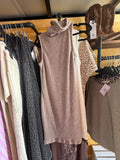 Cozy Chic Cowl Neck Sweater Dress Taupe