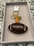 Brown Football Bag Charm & Keychain