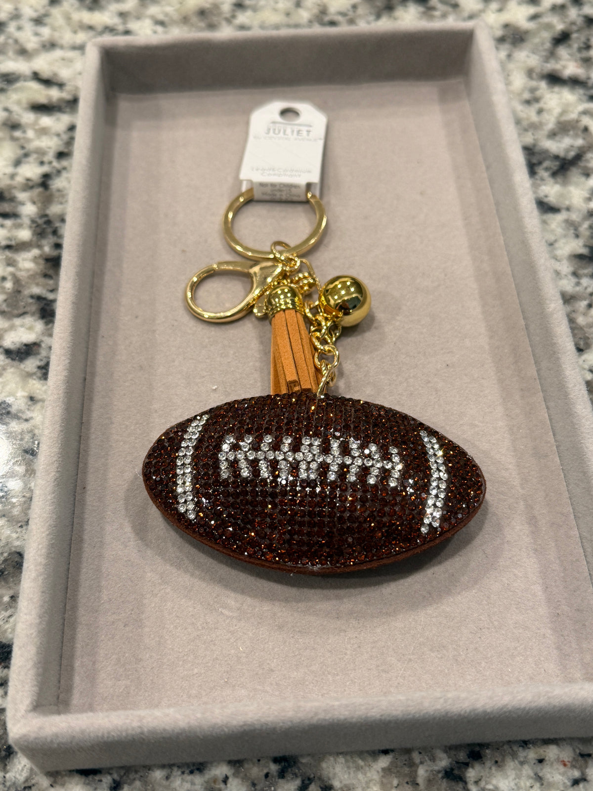 Brown Football Bag Charm & Keychain