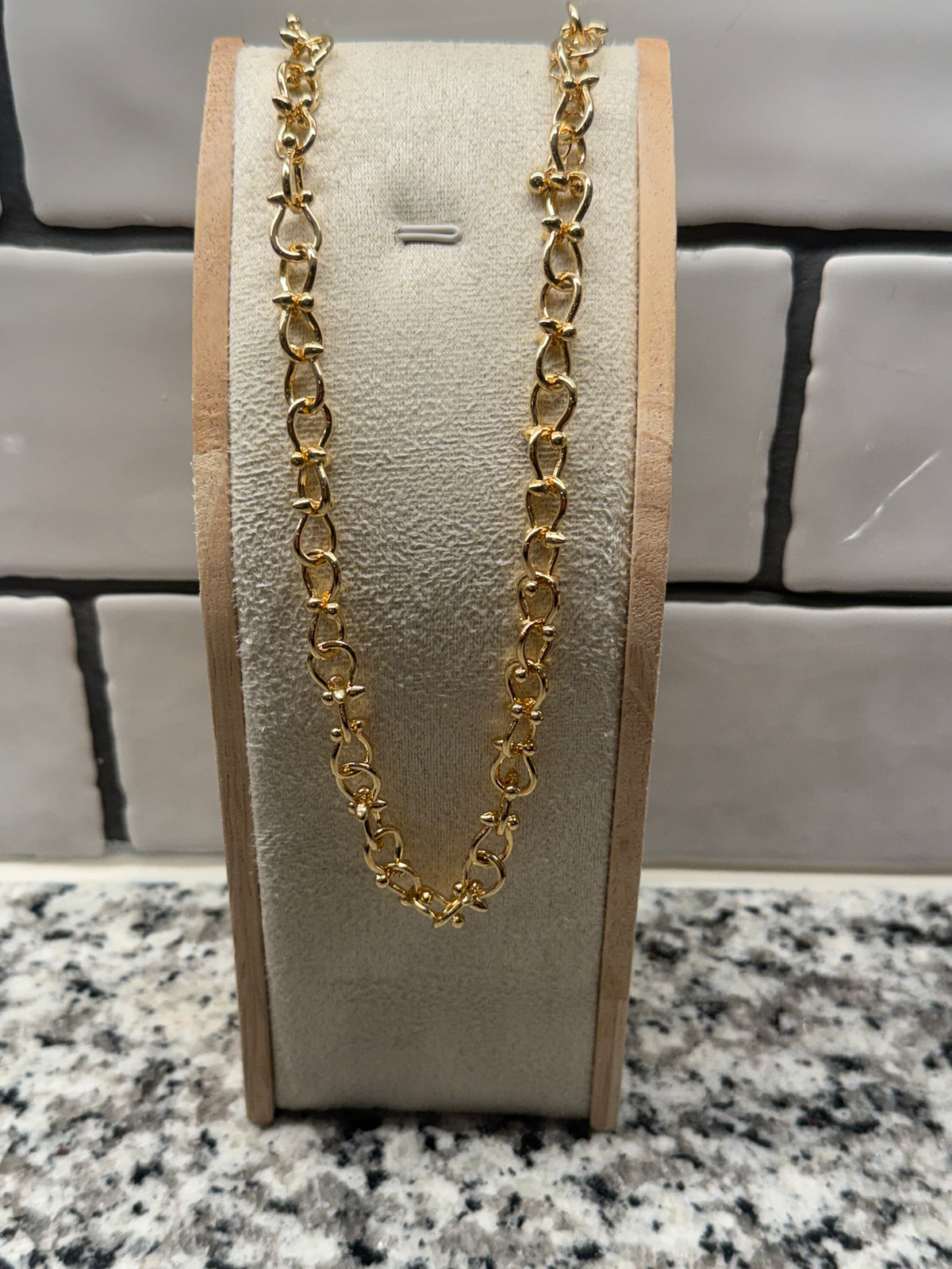 Golden Horse Bit Chain Necklace