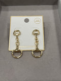 Golden Horse Bit Stud Earrings