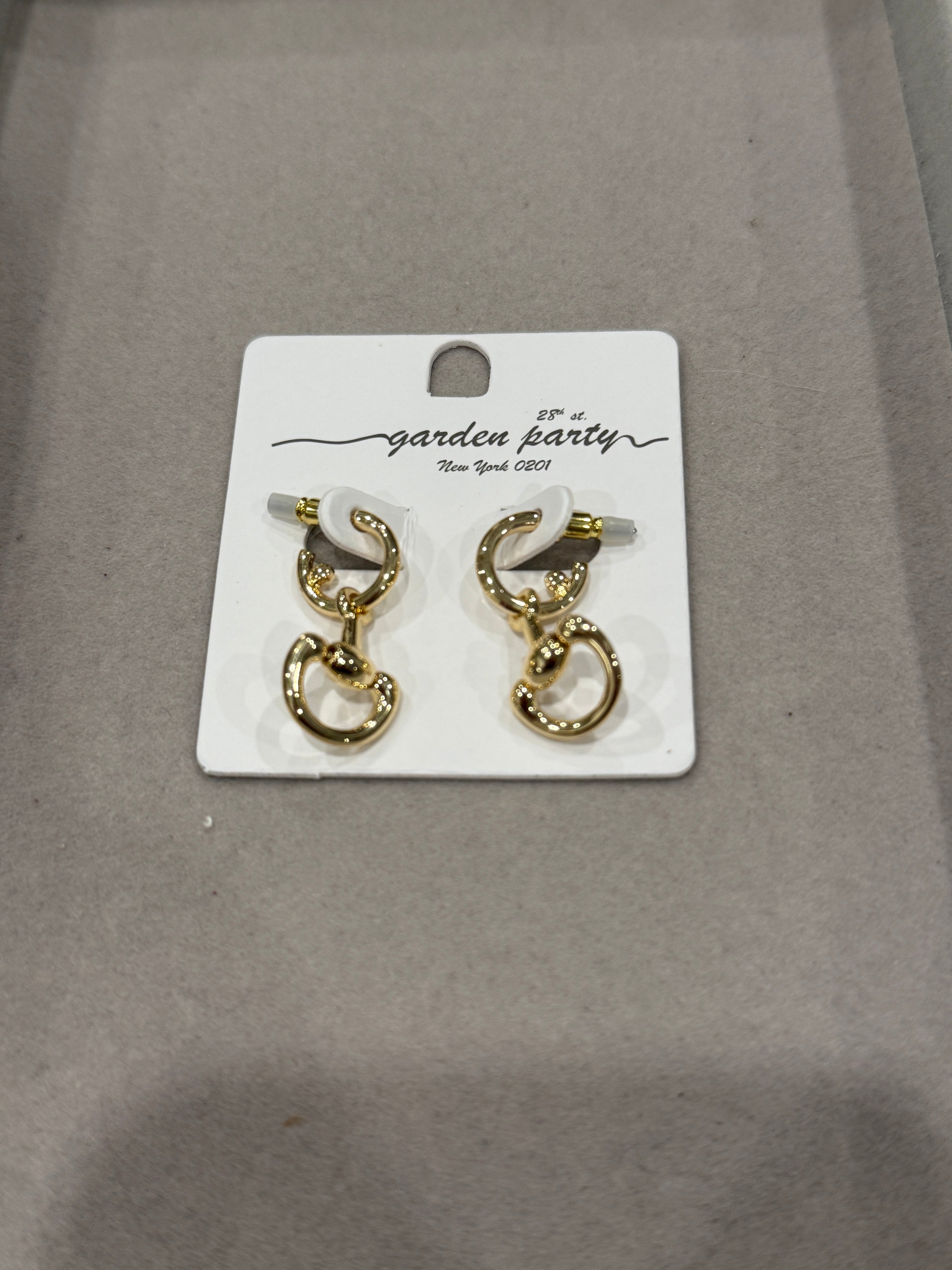 Golden Horse Bit Drop Earrings