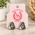 Silver Cowboy Hat Stud Earrings