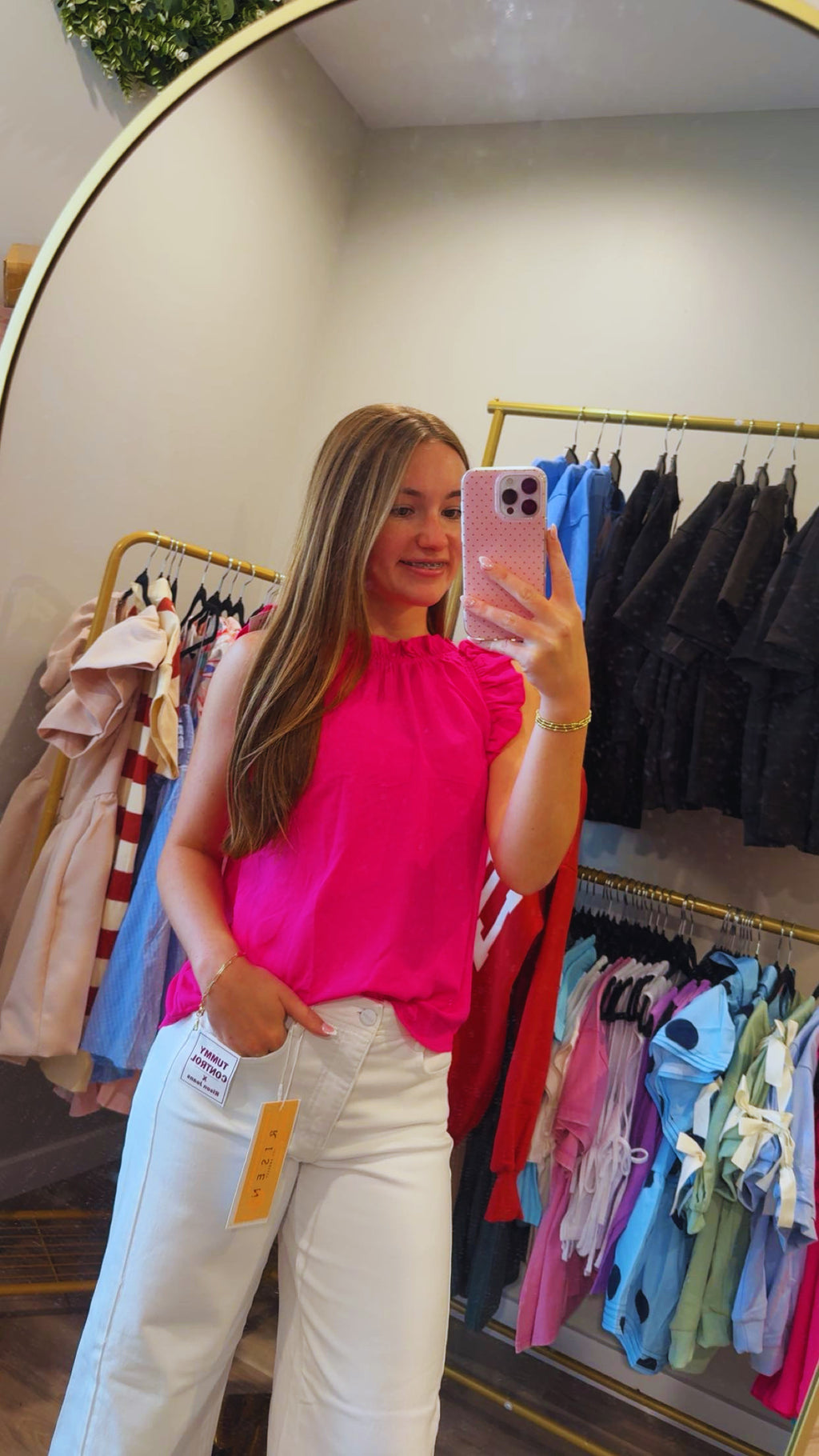 Sweet Ruffle Tank Pink