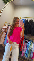 Sweet Ruffle Tank Pink
