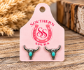 Mini Turquoise Longhorn Stud Earrings