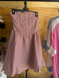 Crimson & Ivory Houndstooth Strapless Dress