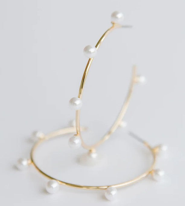Juniper Pearl Hoop Earrings