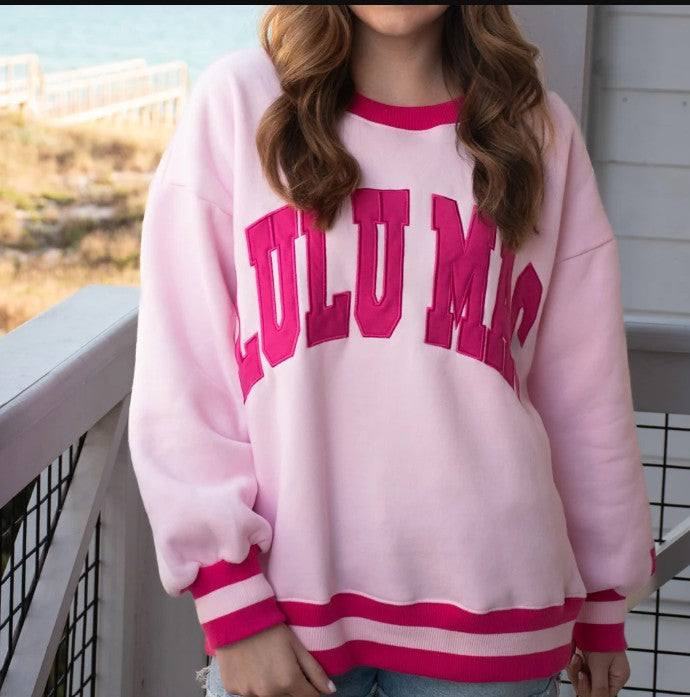 LuLu Mac Social Society Light Pink/Hot Pink Sweatshirt
