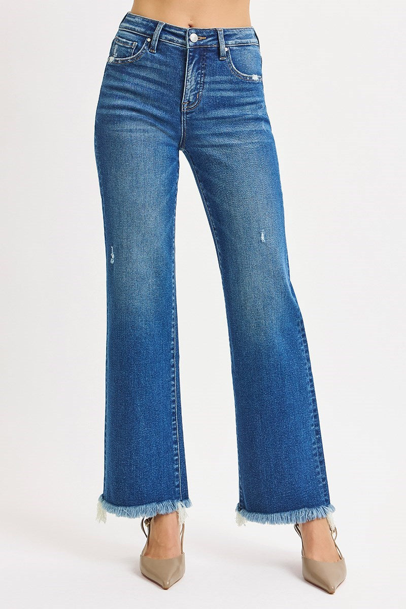 Risen Tummy Control Mid Rise Straight Leg Jeans